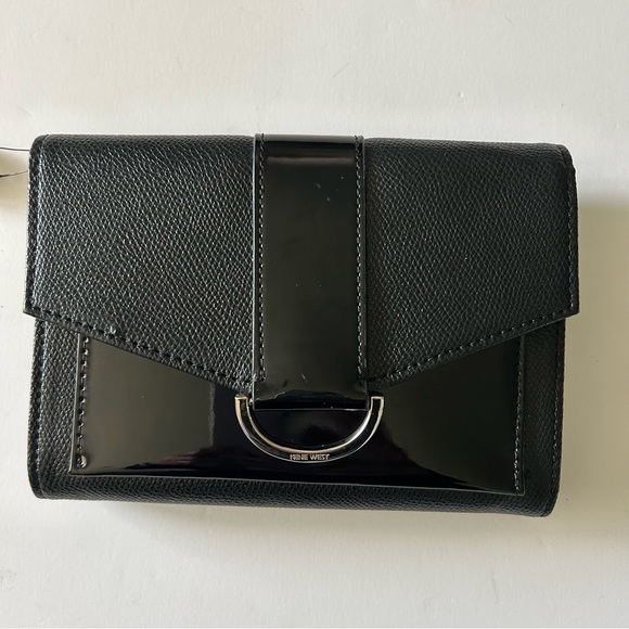 Nine West Pretty Little Things Black Faux Leather shoulder Cross Body bag Purse - Picture 9 of 15